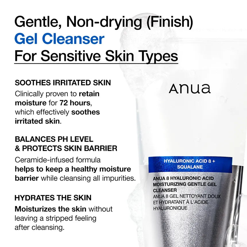 Anua - 8 Hyaluronic Acid Hydrating Gentle Foaming Cleanser