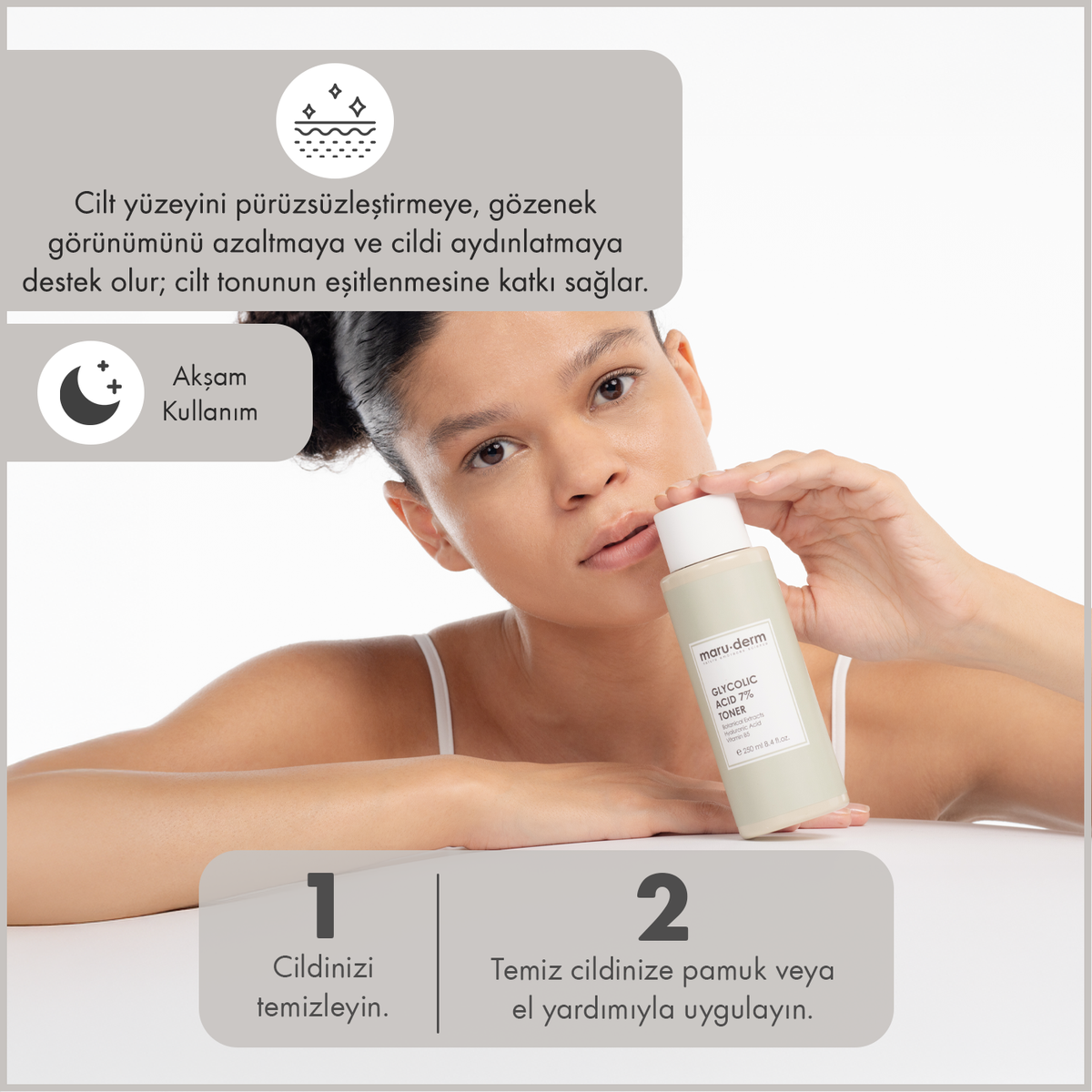 Maruderm Lotion tonique éclaircissante à l'acide glycolique 100 ML