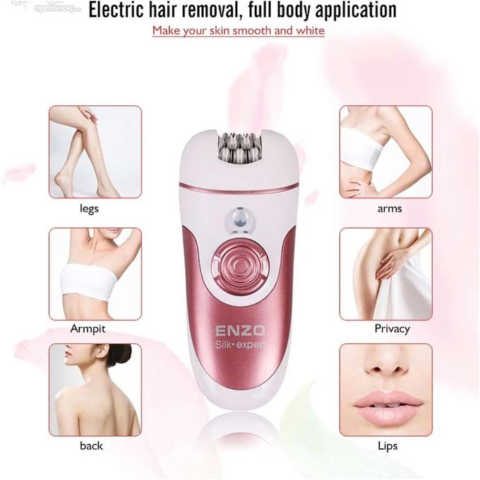 ENZO PROFESSIONAL kit d'epilation professionel 4en1 pour une peau douce et lisse silk expert 9-rose