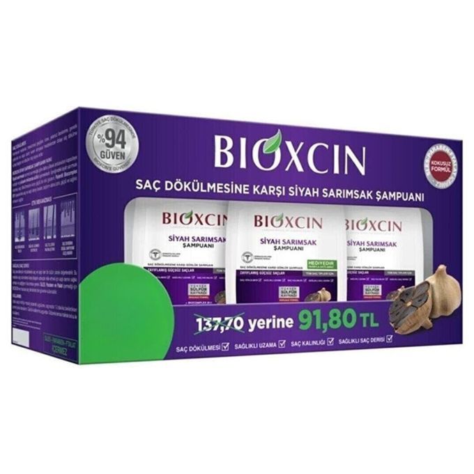 Bioxcin Pack 3 Shampooing à l'Ail noir -blanc-