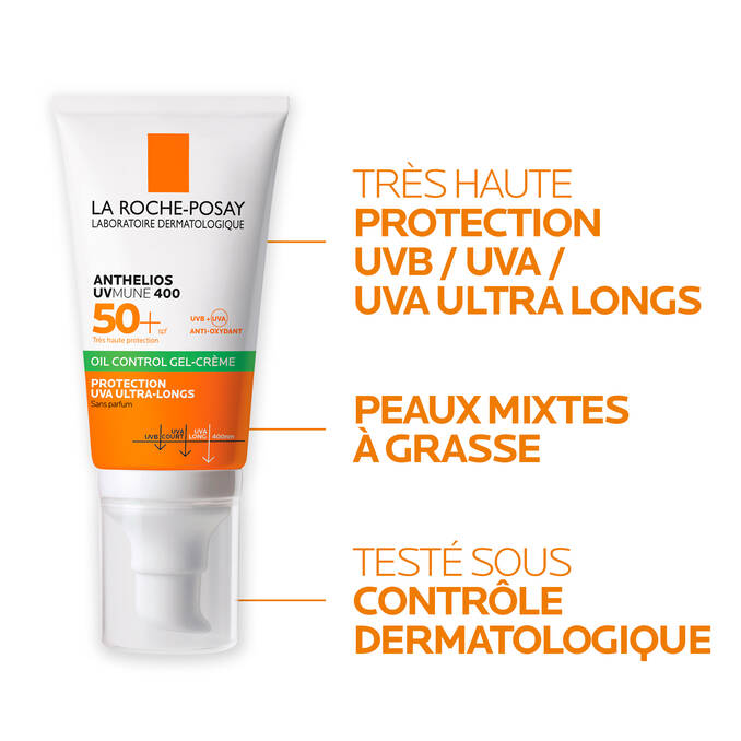 Crème Solaire Visage en Gel-Crème Sans Parfum