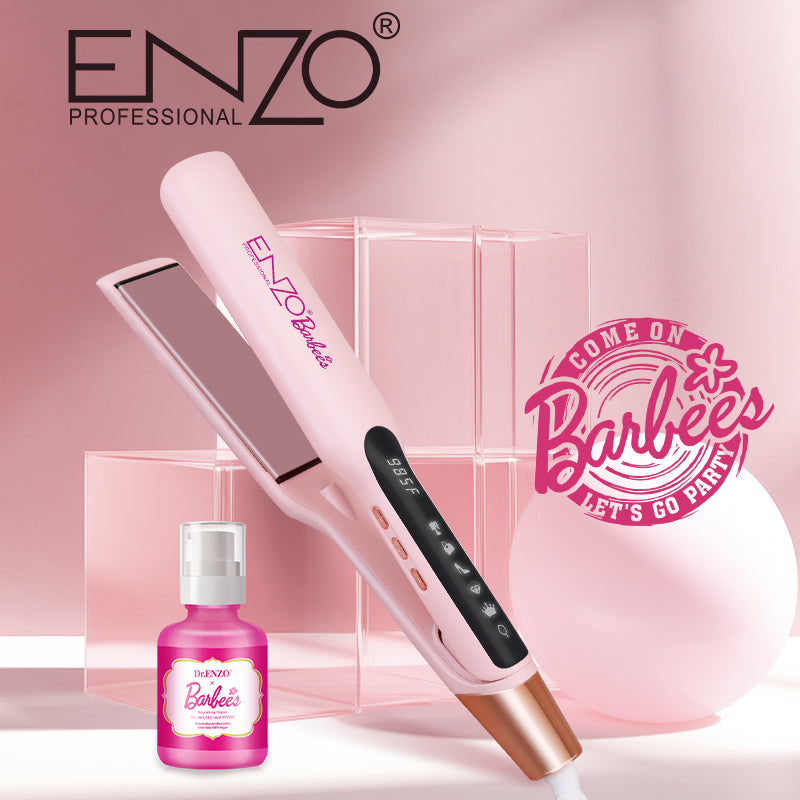 ENZO Fer à Lisser Professionnel avec Affichage de Température ROSE