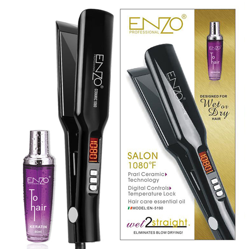 ENZO EN-5190 Lisseur Cheveux Kératine Brésilienne – Plaques Larges