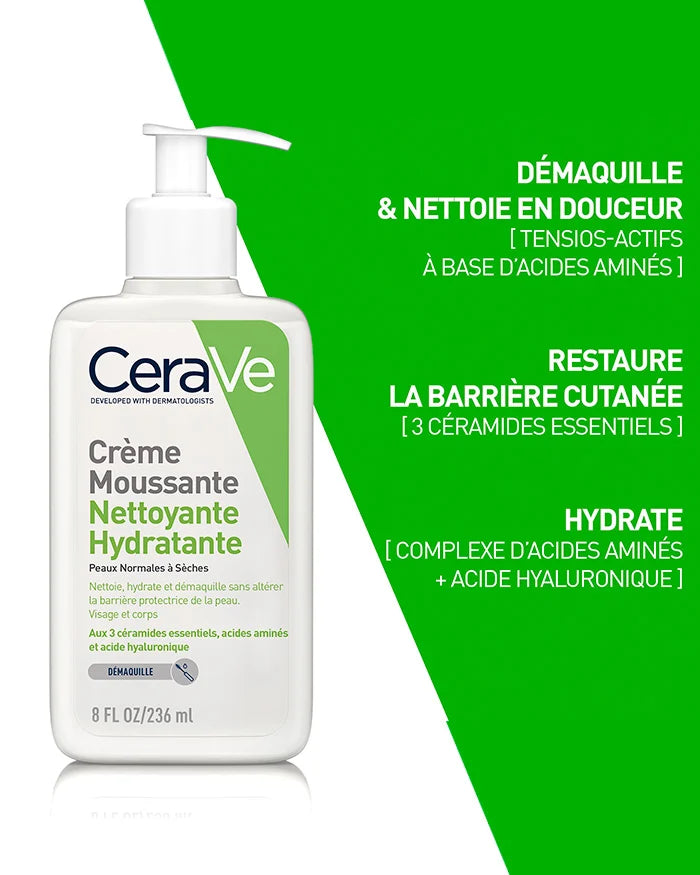 CeraVe Crème Moussante Nettoyante Hydratante