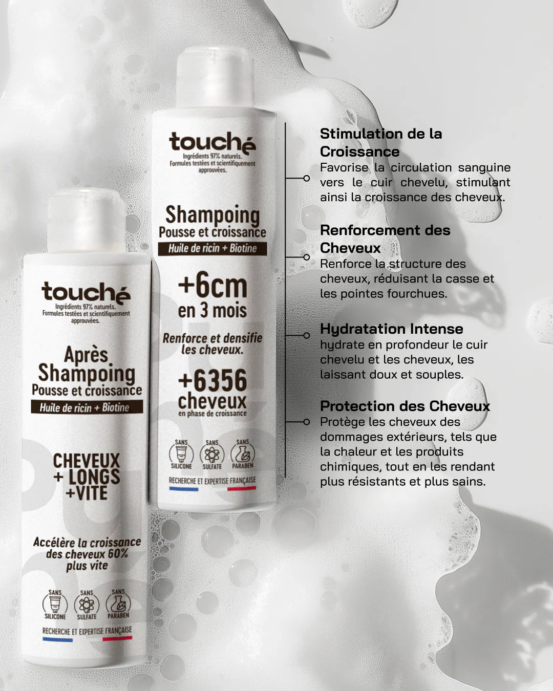 Touché Pack shampooing et après-shampooing pousse et croissance